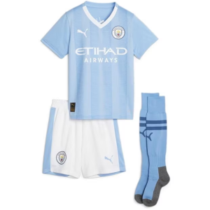 Camisetas de fútbol Manchester City Niños 1ª equipación 2023 2024 – Manga Corta